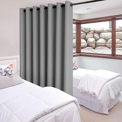 Miniatura 2 de DWCN Cortina opaca con división de habitación de privacidad total cortinas térmicas para puerta de patio sala de estar división de dormitorio y