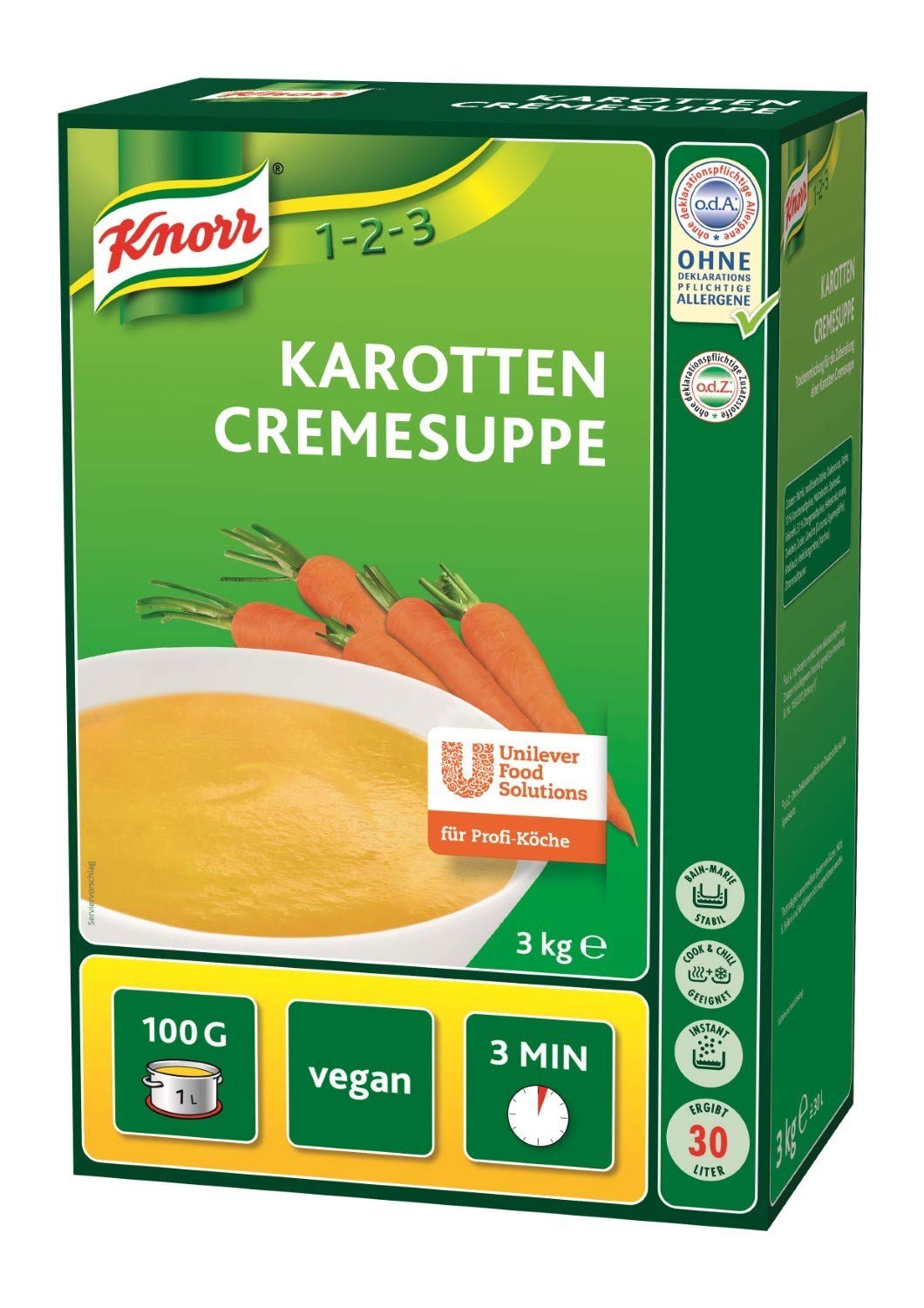 Knorr Karotten Cremesuppe Trockenmischung (kräftiger, ausgewogener Karottengeschmack) 1er Pack (1 x 3 kg)