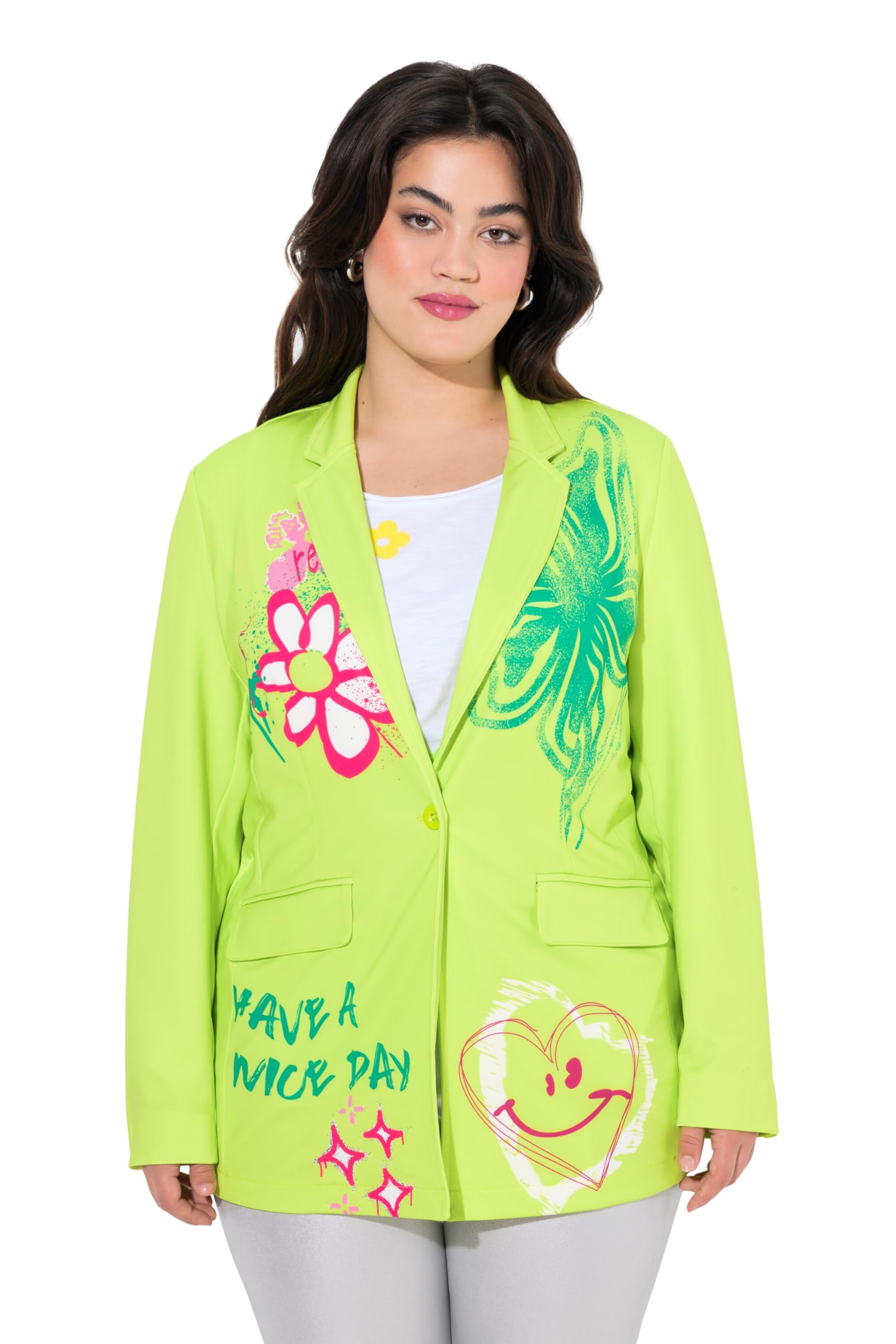 Angel of Style Damen große Größen Übergrößen Plus Size Blazer, Scuba, gemalter Druck 838813
