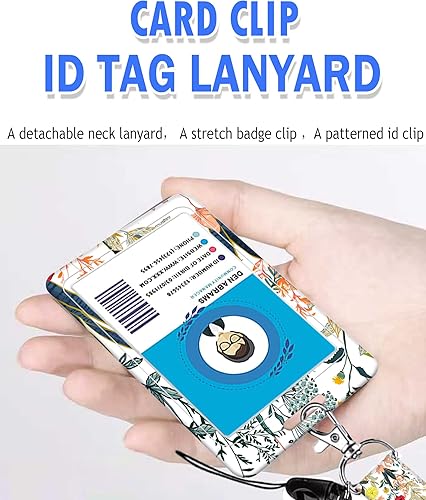 Miniatura 5 de BLOCIT - Soporte para tarjetas de identificación con cordón tarjetero para identificación de moda con cordones retráctiles, fibra suave, clip de