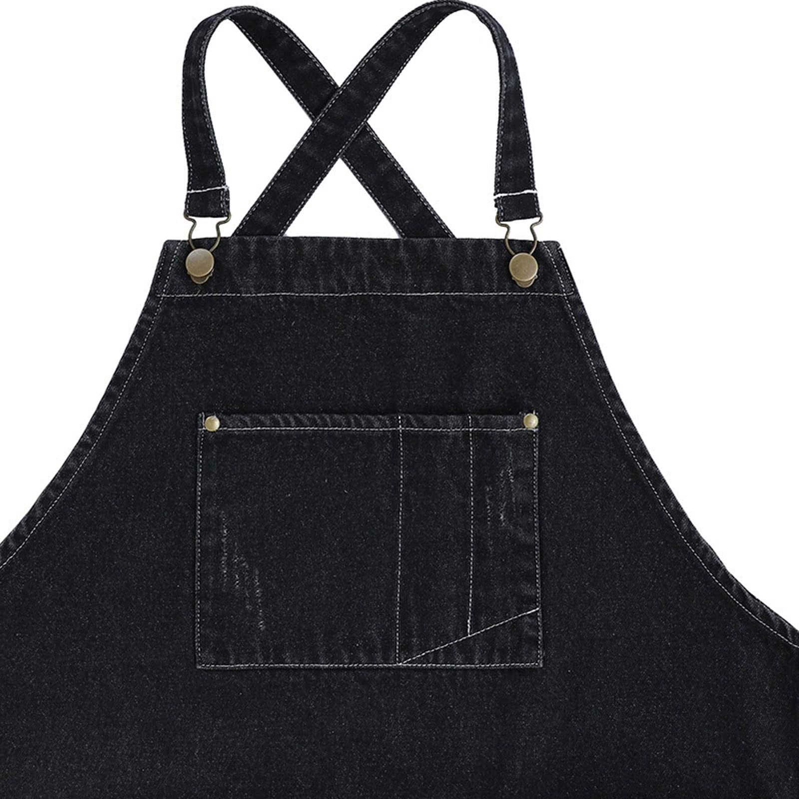 Grembiule uomo donna denim lavato grembiuli tagli di capelli parrucchieri bar lavoro pittura cucina cottura