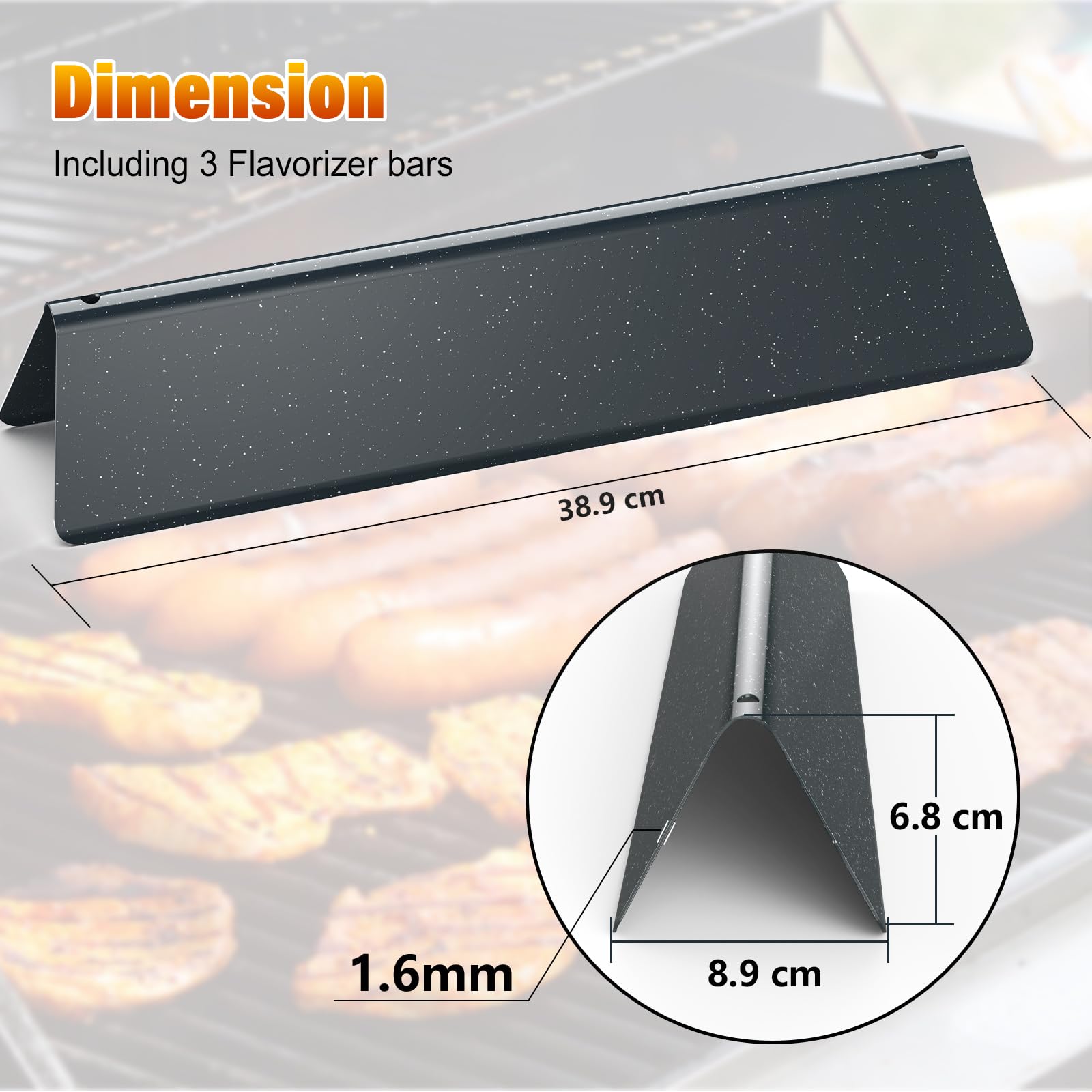 Gardenz 7635 38,9CM Barre flavorizer pour Weber Spirit 200 (avec contrôle Frontal),Pièce de Rechange Barre en Porcelaine émaillée de saveur for Gas Grill pour Weber Spirit E210 S210 E220 S220