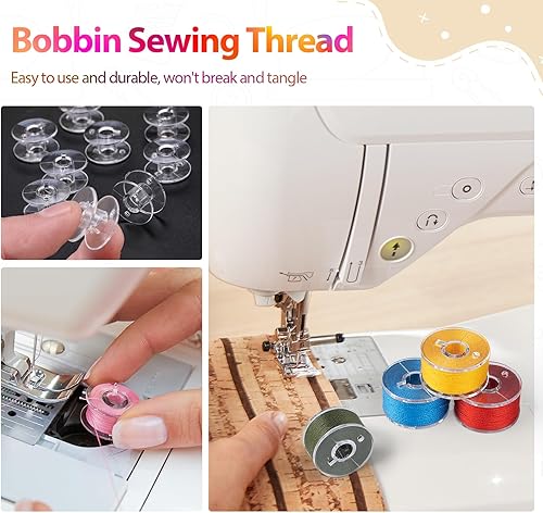 Miniatura 9 de ilauke - Hilo de coser de 36 colores de 700 yardas y un total de 210 piezas de hilo de bobina, bobinas preenrolladas y carretes de hilo por carretes