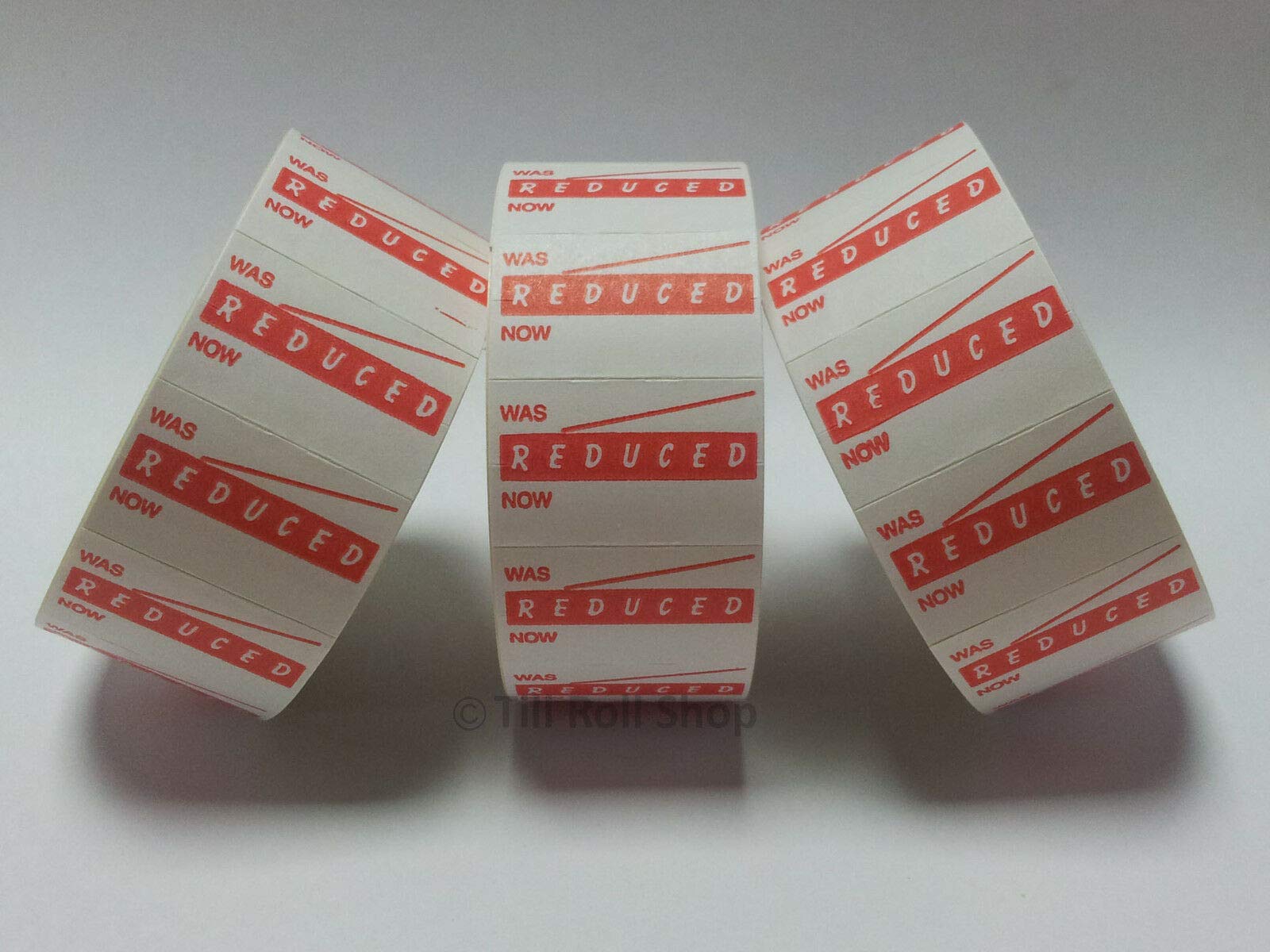 GatoCT7 26mm x 16mm Price Gun Labels - Printed 'Reduced was/Now' White- 10 Rolls / 12,000 Labels