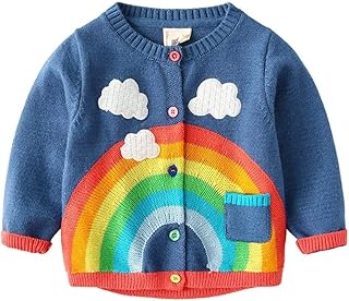 Mud Kingdom Girls,Clothing,Knitwear,Cardigans Mud Kingdom Little Girls Cardigan Sweaters Cute Rainbow and Clouds