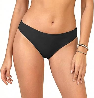 Zmart Women Full Coverage Bikini Bottoms - Mid Rise Bathing Suit Swim Bottom Swimsuit Swimwear