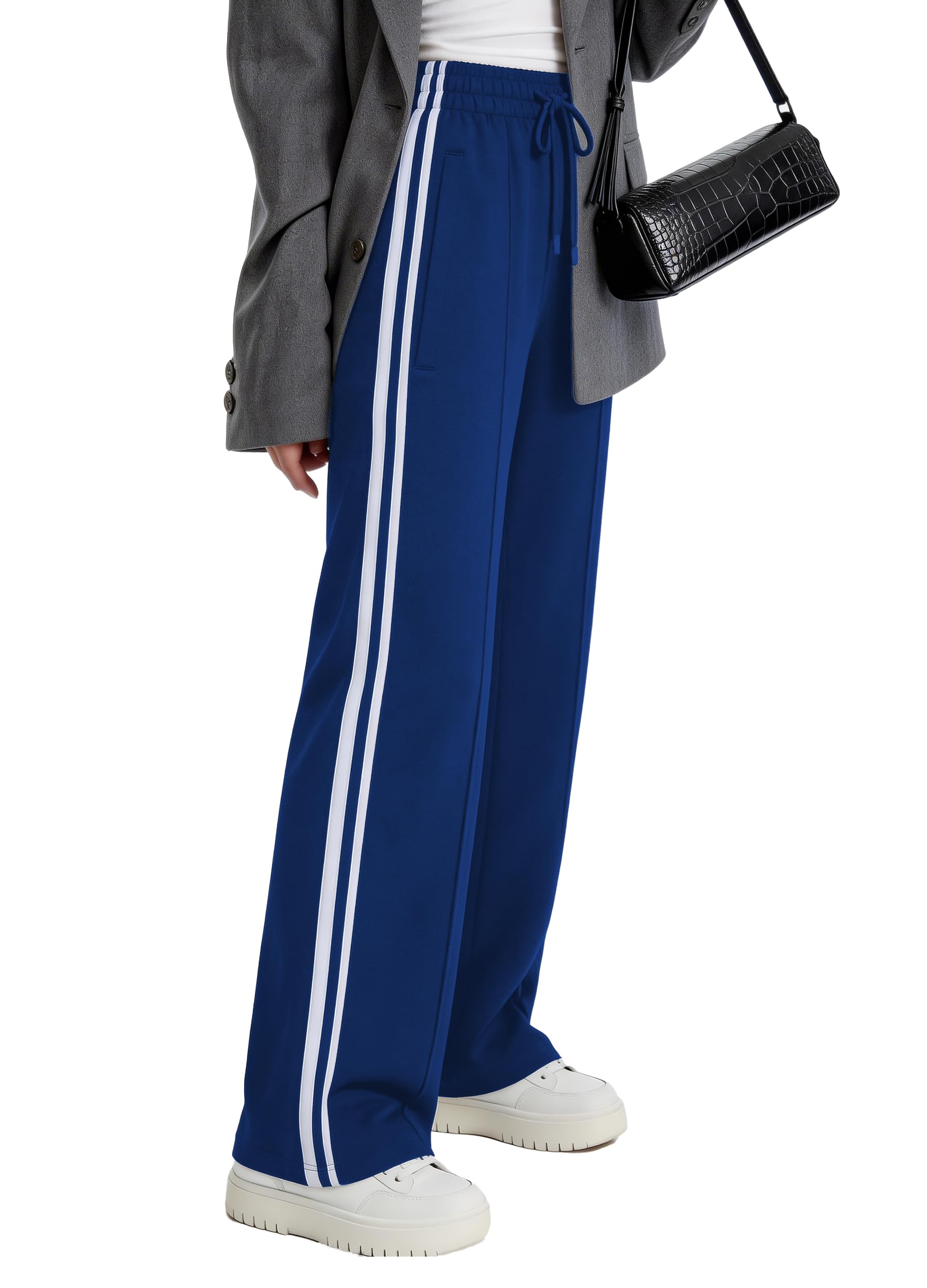SAFORT Damen 71cm/76cm/81cm/86cm Jogginghose aus Baumwolle Sporthose weit Damen Freizeithose Sweathose Baggy mit Taschen für Alltag Causal