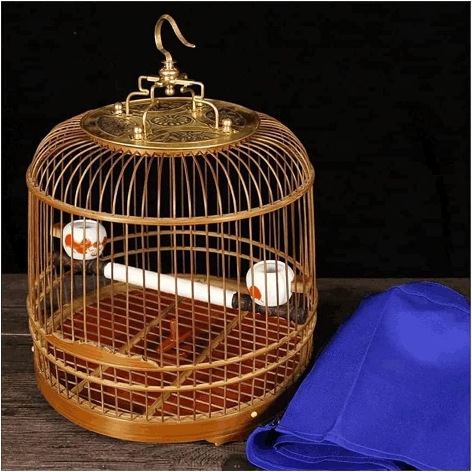 Jaula para pájaros, Jaula portátil con Ganchos para pájaros pequeños y medianos para el hogar (Dos comederos).