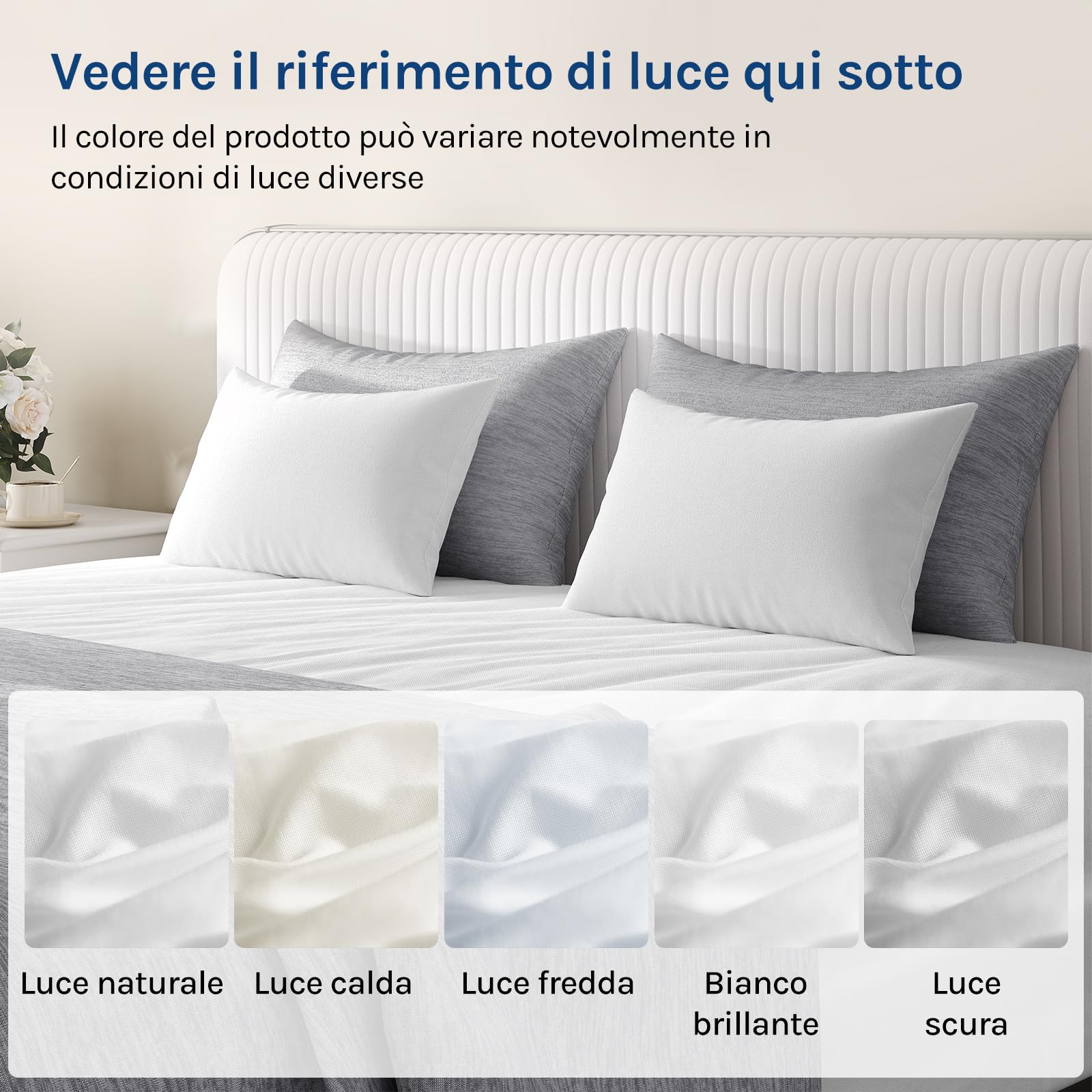 WOLTU Federe Cuscino Rinfrescanti 2 Pezzi, Doppia Faccia Termo-Regolante con Tecnologia Arc-Chill, Federe Antisudore Notte, Zip Nascosta e Tessuto Traspirante, Lavabile in Lavatrice 40x80cm Bianco