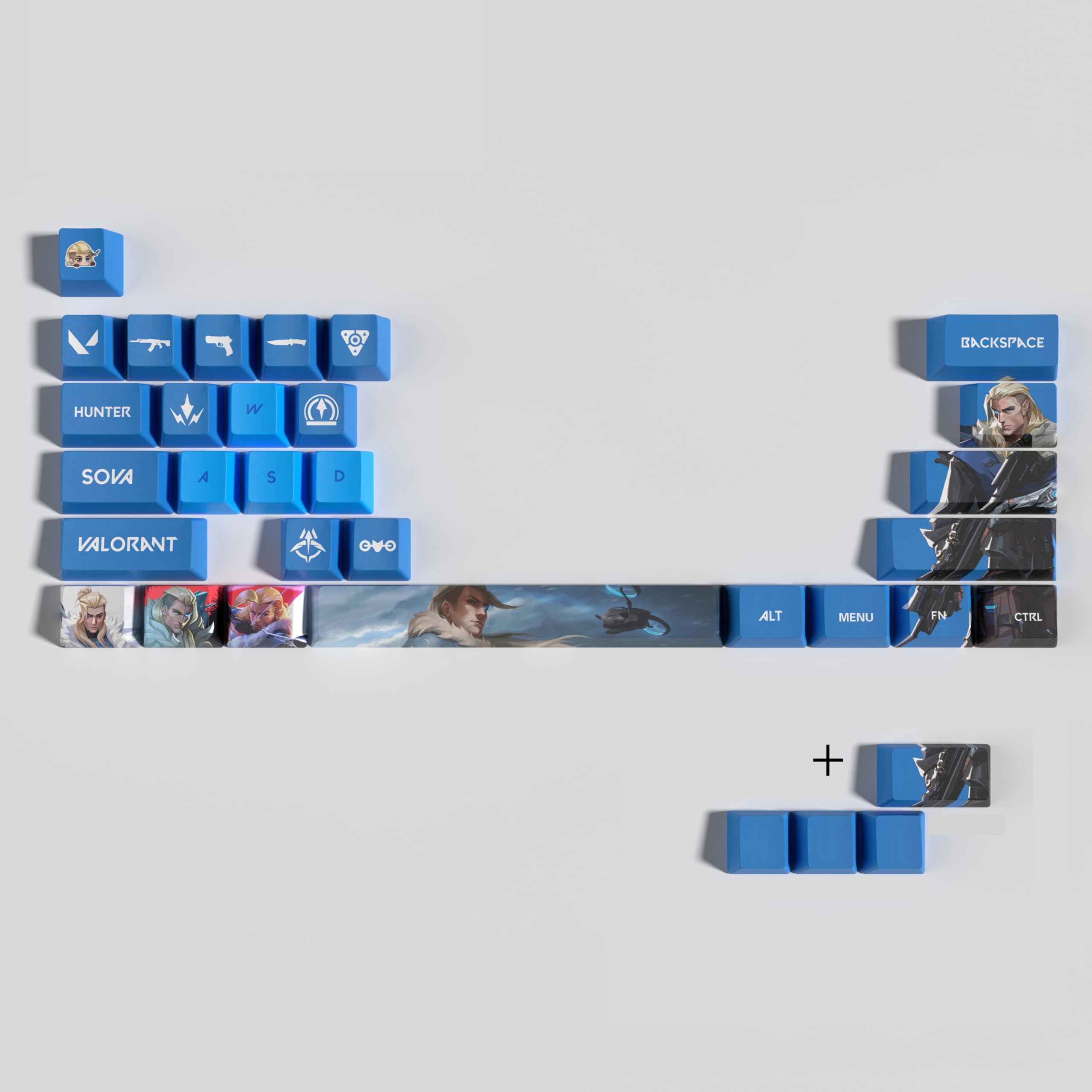 Valorant Custom Keycaps OEM Profile 29keys PBT Dye Sub Keycap Set for Mechanical Keyboards, Valorant Gift Gaming Accessories for Gamer (Sova)