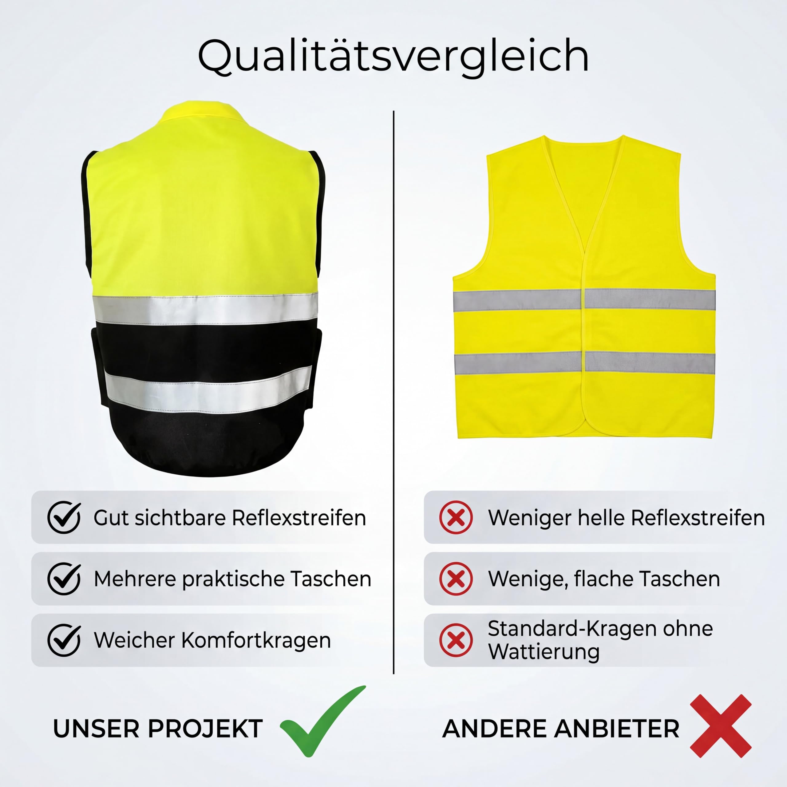 Alomejor Gilet di Sicurezza Riflettente Giallo, Gilet di Sicurezza con Cerniera Ad Alta visibilità con Tasche per Lavorare