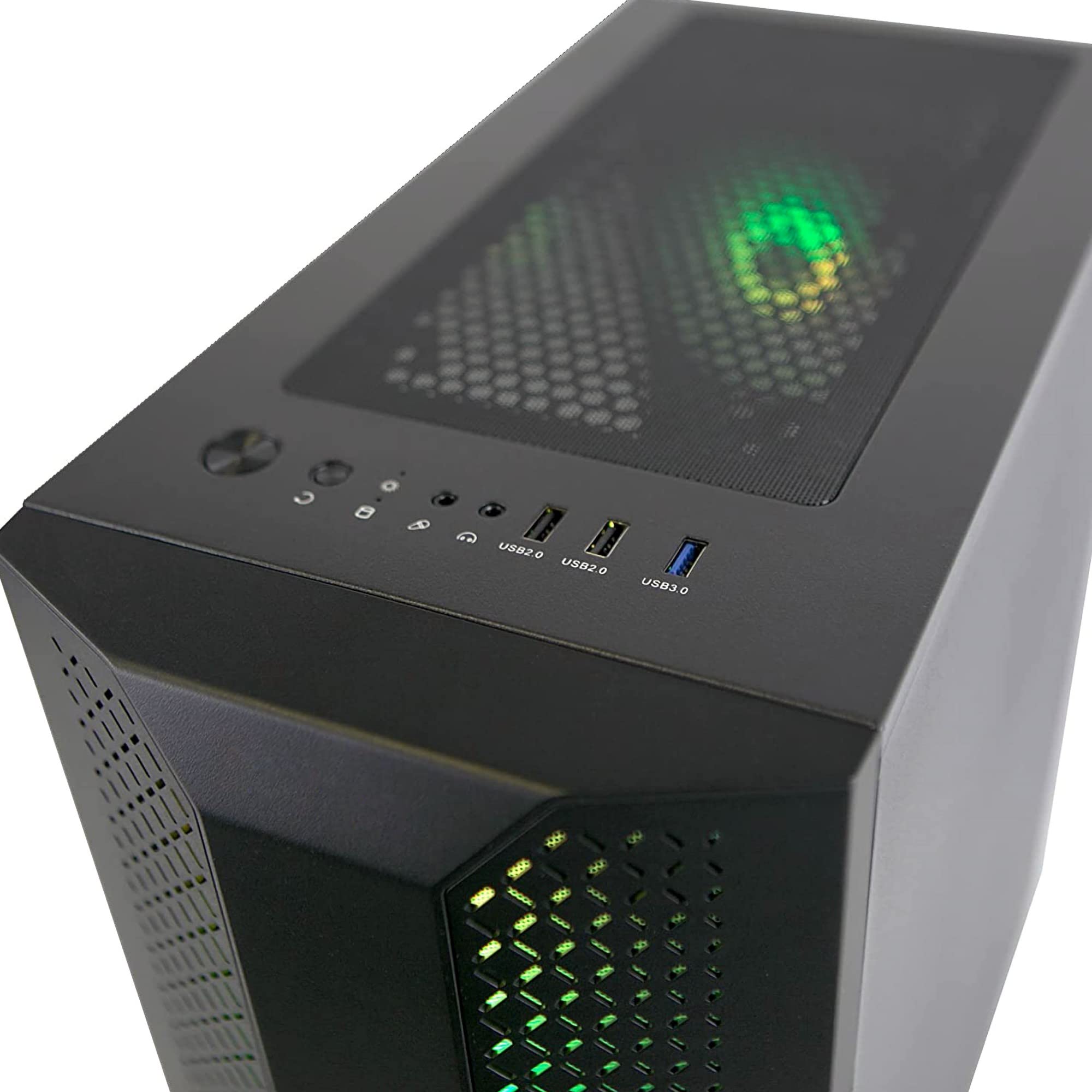 Simpletek Case Gaming Nero Con Vetro Trasparente E Strip Frontale RGB | ATX MICRO-ATX MIN-ITX mATX TOWER