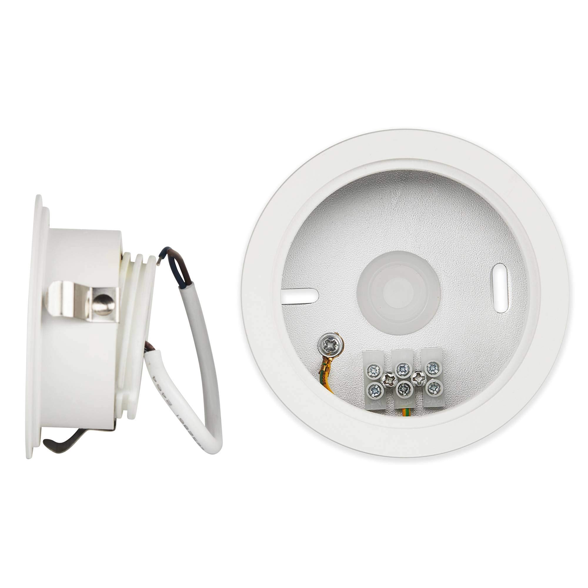 Minifoco LED empotrable IP44 redondo blanco 6,5 W blanco neutro 230 V – Foco de techo regulable para baño sauna exterior – Lámpara de montaje plana 90 mm