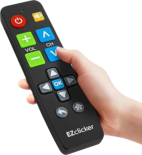 Vizio - Control remoto universal para TV con botón grande, solo para todos los Vizio (negro) simplificado y fácil de usar (2 pilas AAA no incluidas)