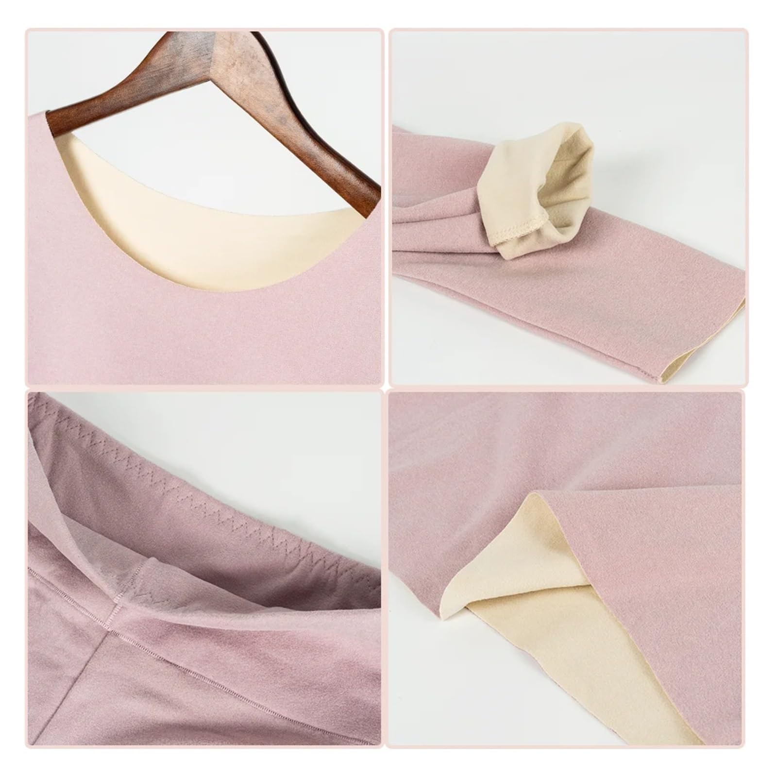 Ropa Interior Térmica Conjunto de lencería térmica Invierno for Mujer, Manga Larga, sin Costuras, Doble Capa, cálida y Abrigada. Incluye Camiseta Interior pantalón