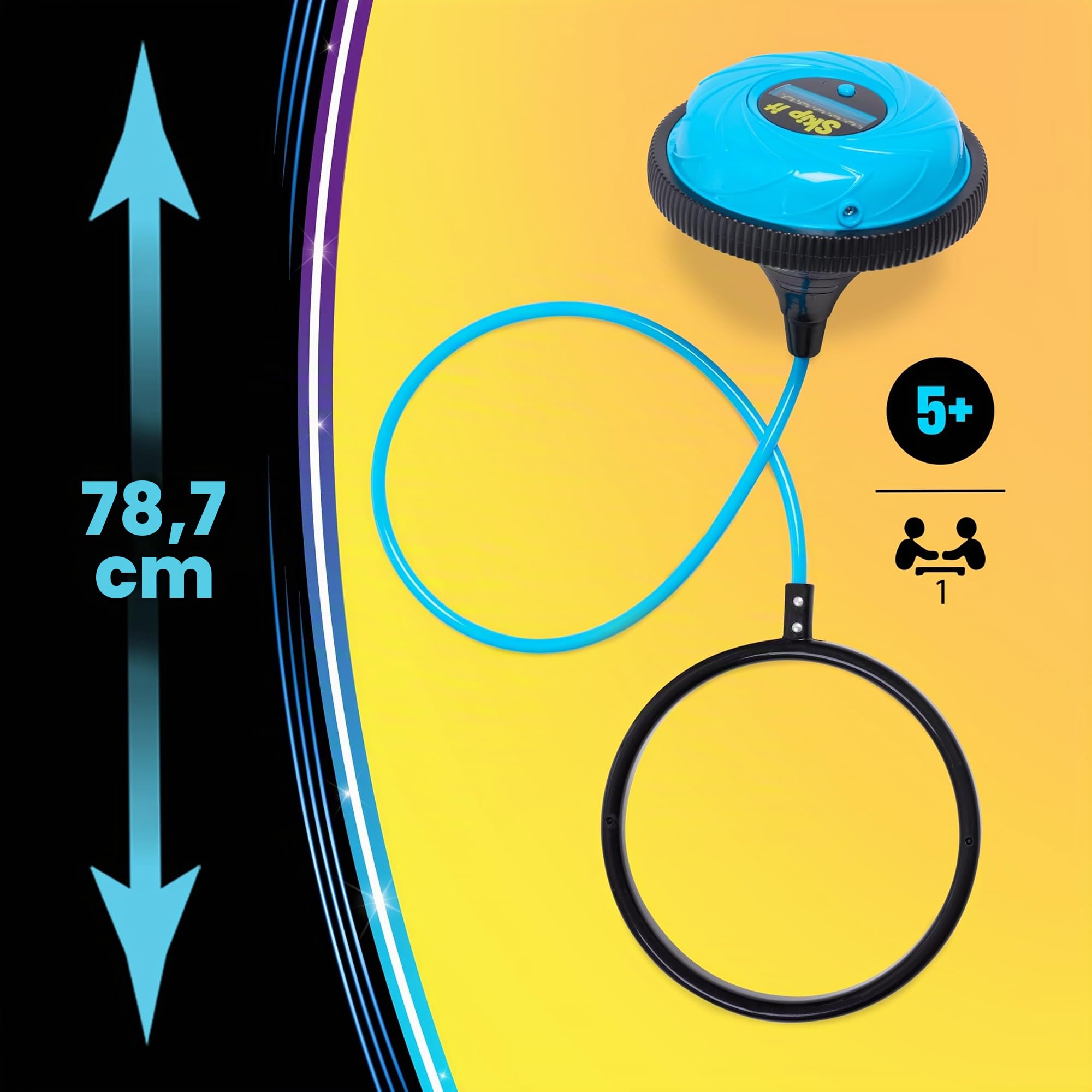Juguete Retro para Jugar al Aire Libre Skip It, Pelota Luminosa y Contador Digital, 78,7 cm de Largo, Juego sin Pantalla, para niños a Partir de 5 años, de Just Play