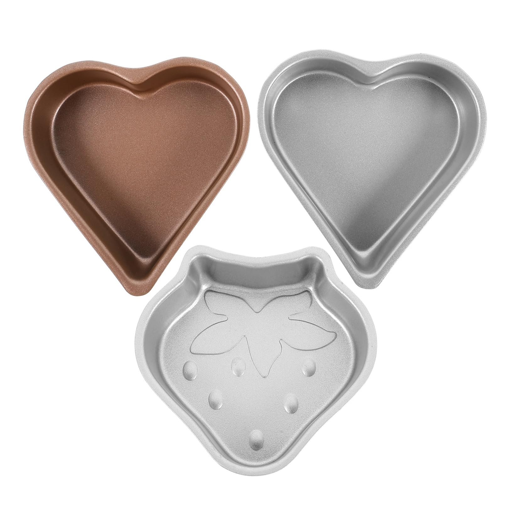 ABOOFAN 5 Set Di Mini Per Dolci A Forma Di Cuore E Fragola Teglia Antiaderente Per Budino 3 Pezzi * 5