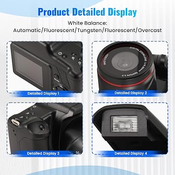 Portable Travel Vlog Camera Photography 16X Digital Zoom 1080P HD SLR Camera Anti-Shake Photo Cameras for Live Stream