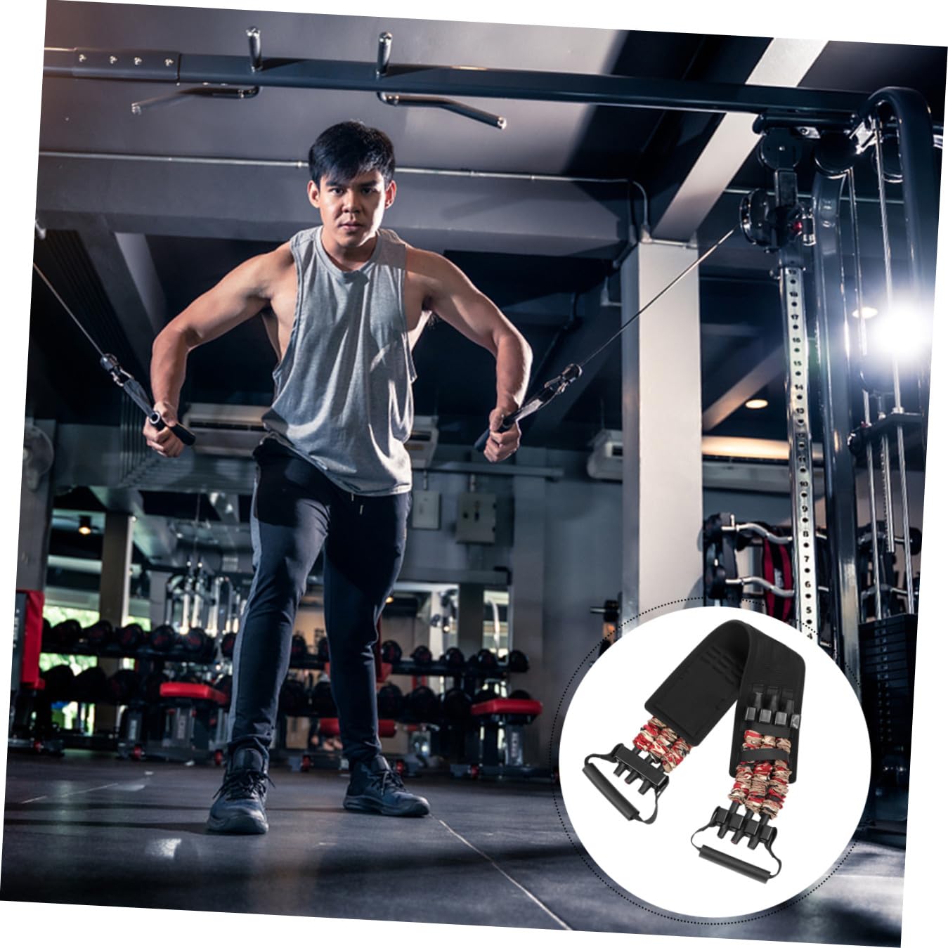 Fascia Elastica Pettorale in Nylon per Panca da Allenamento | Tirante da Distensioni e Trazioni, Leggero e Morbido, per Fitness e Forza, Uso in Esercizi di Spinta