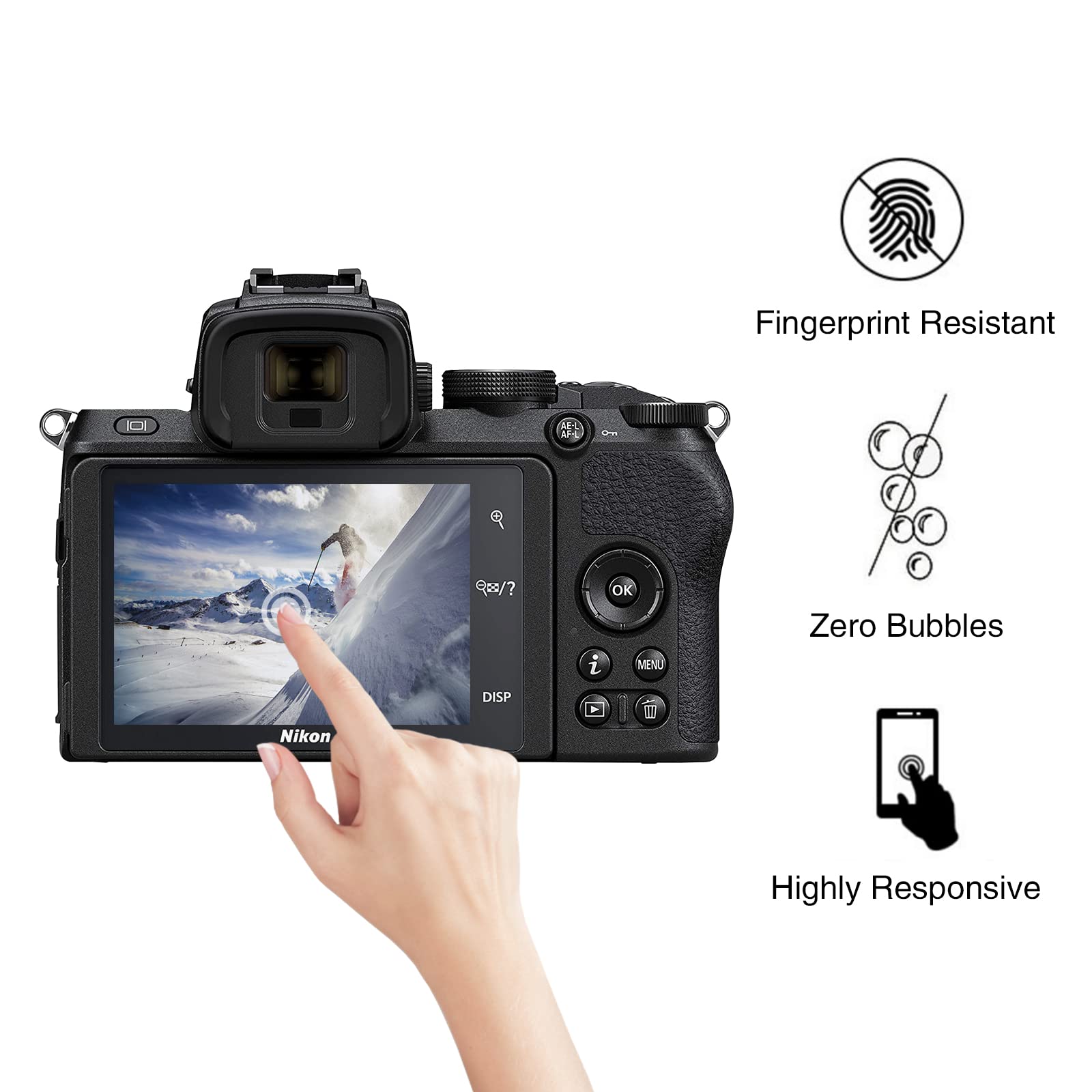 Vetro Temperato 9H Per Nikon D780 / D750 – 2 Protezioni Schermo TOP E 2 LCD, Anti-Graffio E Anti-Bolle