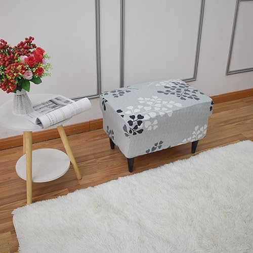 Miniatura 7 de Eco-Ancheng Funda elástica para silla, funda otomana rectangular de almacenamiento, funda otomana para reposapiés, fundas otomanas para taburete de