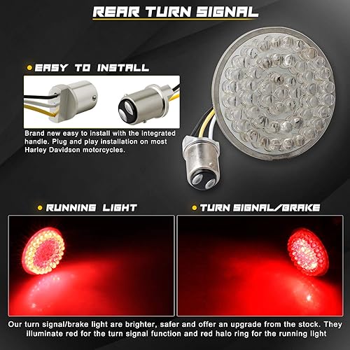 Miniatura 6 de NTHREEAUTO Panel de luces LED con bala ahumada compatible con Harley Dyna Road Street Glide Road King Iron 883 Street Bob