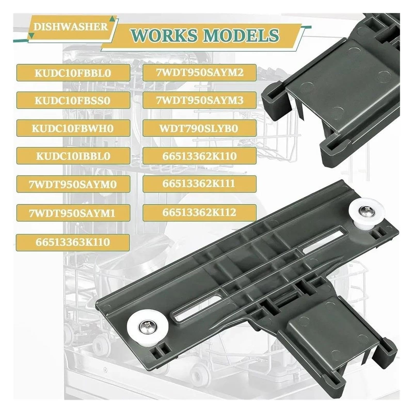 Ajustador Del Estante Del Lavavajillas,Compatible Con Kenmore
