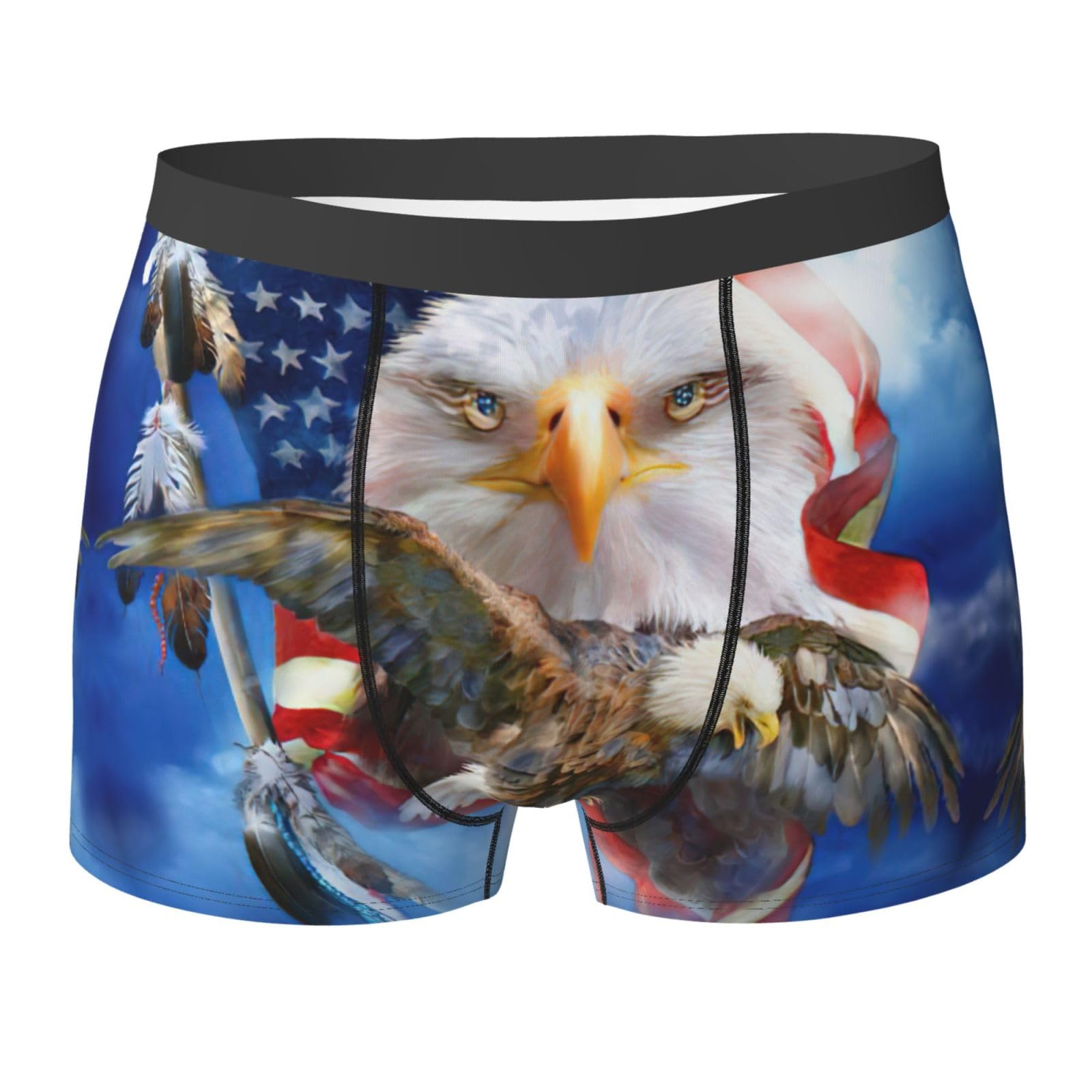 Migpkd Usa Flag Mens Boxer Briefs Stretch Performance Mens Underwear Boxers Black
