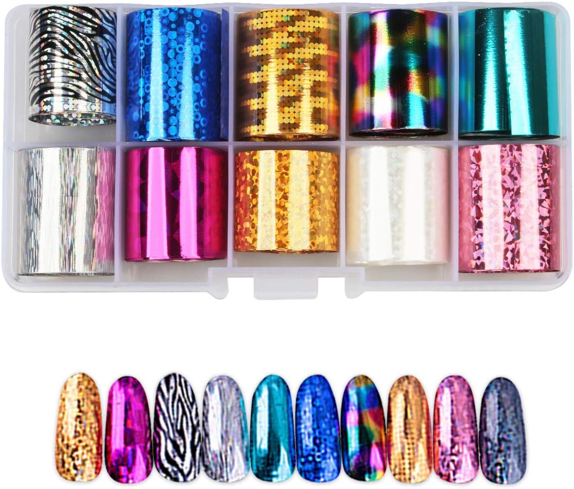 Professional 12 Mix Star Pattern Fashion Design Glitzy Transfer Nail ART Foil Roll -B