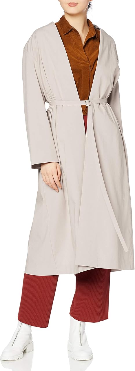 Amazon ミラオーウェン 細ベルト付ノーカラーロングコート 09wfc レディース コート ジャケット 通販