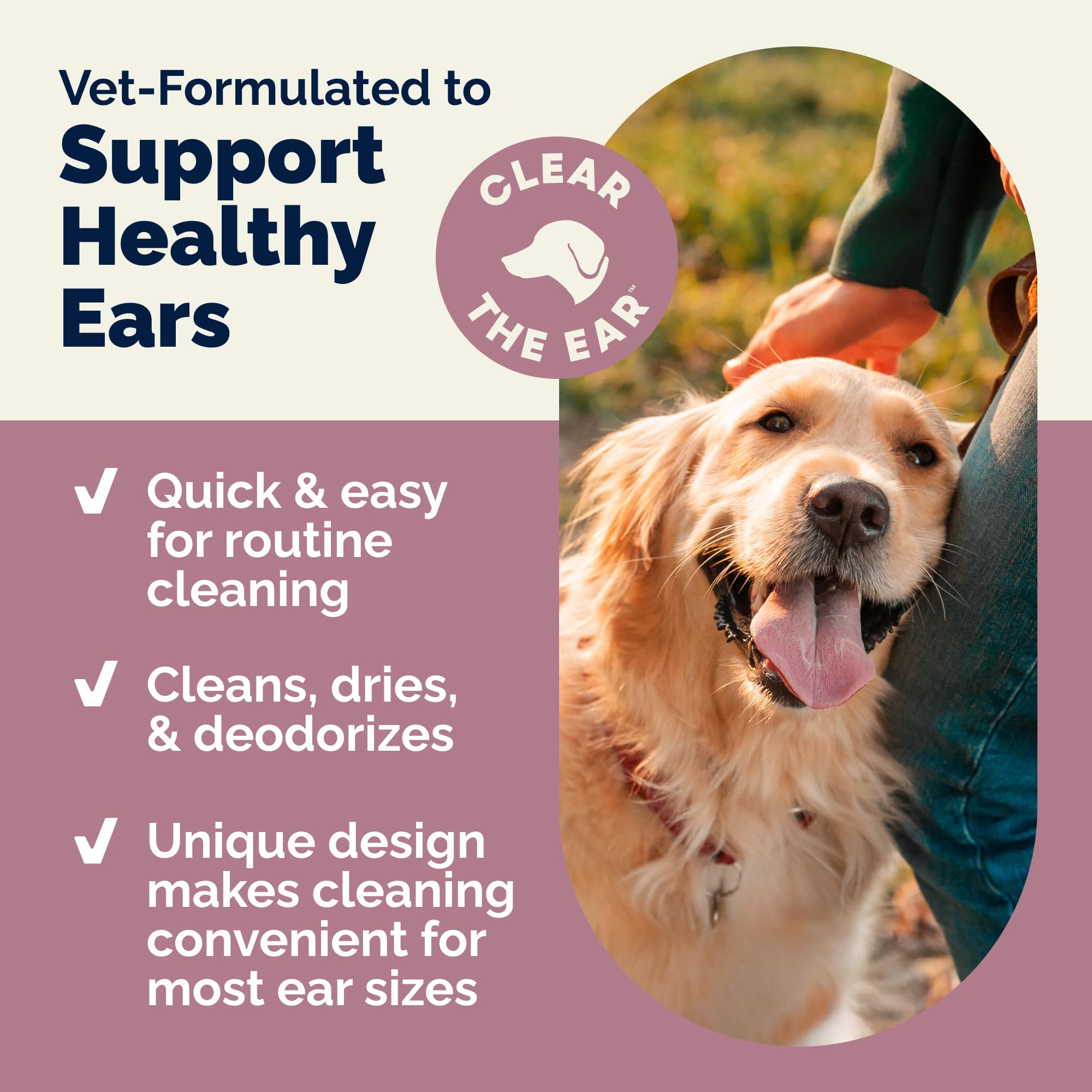 Vetnique Oticbliss Cat & Dog Ear Wipes - Dog Ear Infection Treatment or Dog Ear Cleaner Wipes for Dirty, Waxy, Smelly Dog Ears, Odor Control with Aloe Vera & Salicylic Acid (Finger Mitt Ear Wipes) - image 5