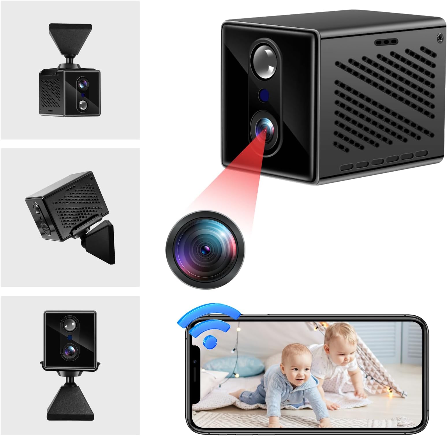 Mini Telecamera Spia Nascosta Wifi 1080P Interno Microcamera Spia Wifi Invisibile Con Audio Mini Videocamera Sorveglianza Senza Fili Sicurezza Per Casa Spy Cam Con Rilevamento Movimento Controllo App - Foto 10