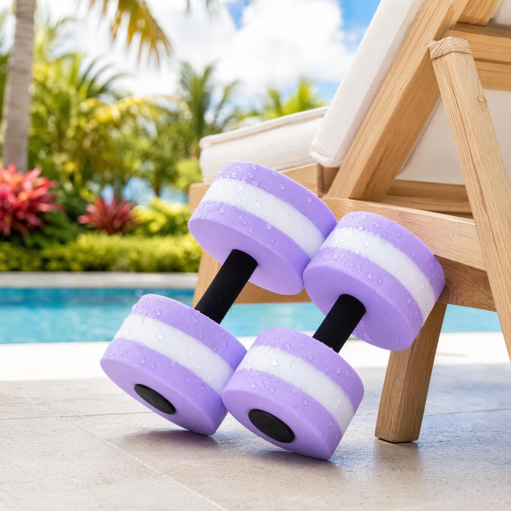 SEWACC Lot de 2 haltères aquatiques légers en mousse EVA pour exercices aquatiques et aérobic