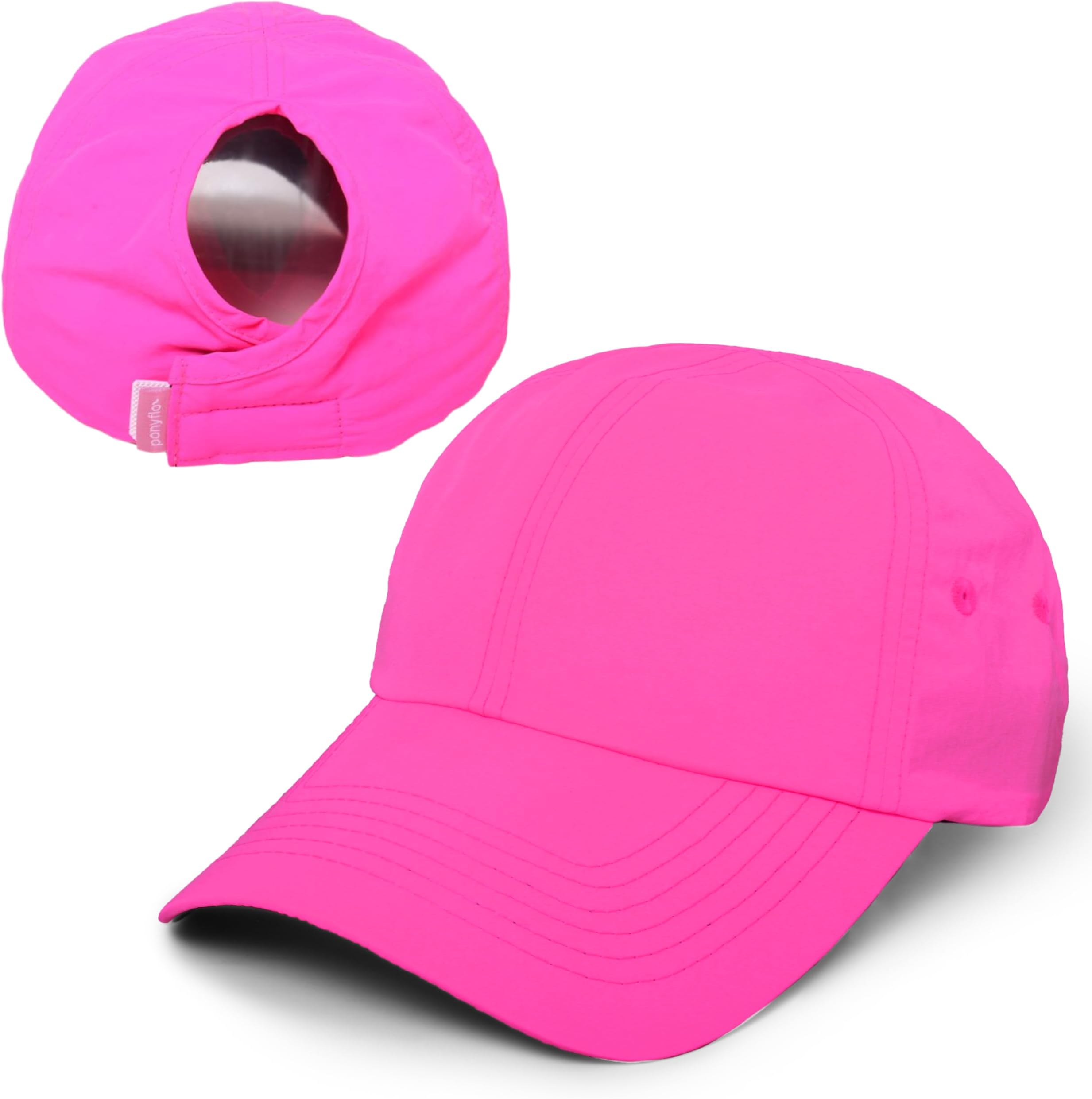 Kids Active Ponytail Hat, Patented Girls’ Ponytail Baseball Cap with Reflective Lining, Quick-Dry UV Sun Protection