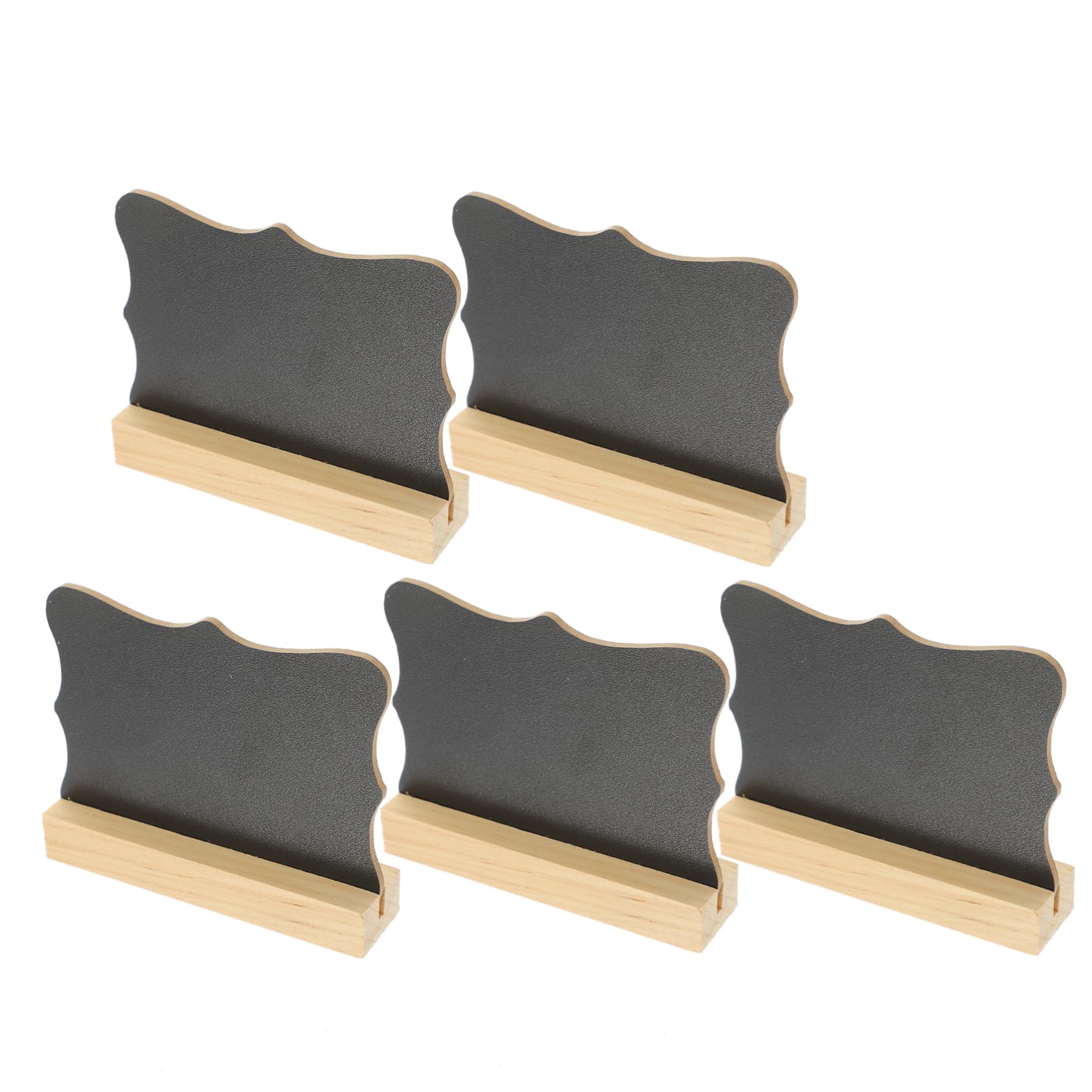 Uonlytech 5 Ensembles Ornements À Tableau Noir Double Face Petits Panneaux Ardoises Faire La Fête Dessin Étiqueter Mini Panneaux De Craie Marque-places En Bois 5 Pièces * 5