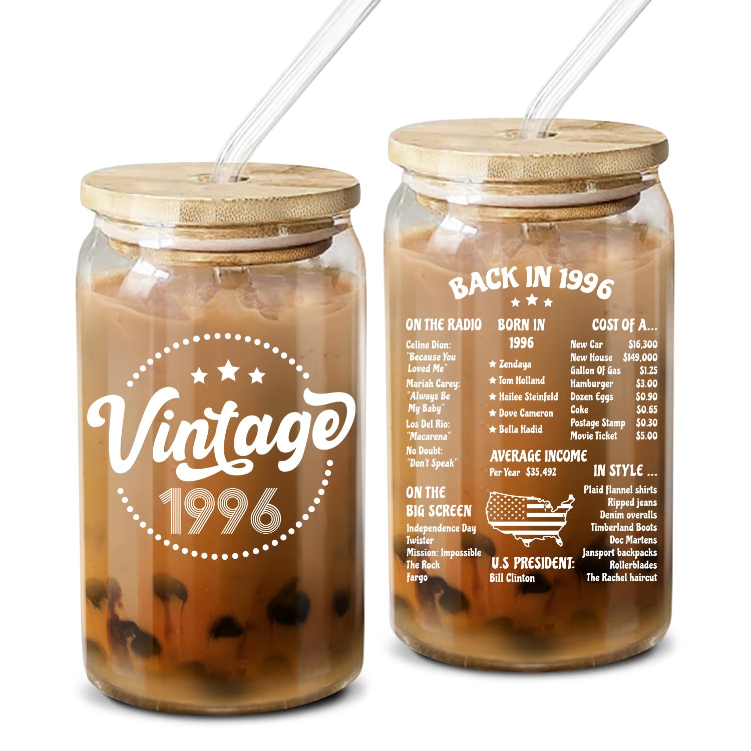 NewEleven 30th Birthday Gifts For Her Women - 30th Birthday Decorations For Woman - 30 Year Old Gifts Idea For Friends, Sister - 16 Oz Coffee Glass