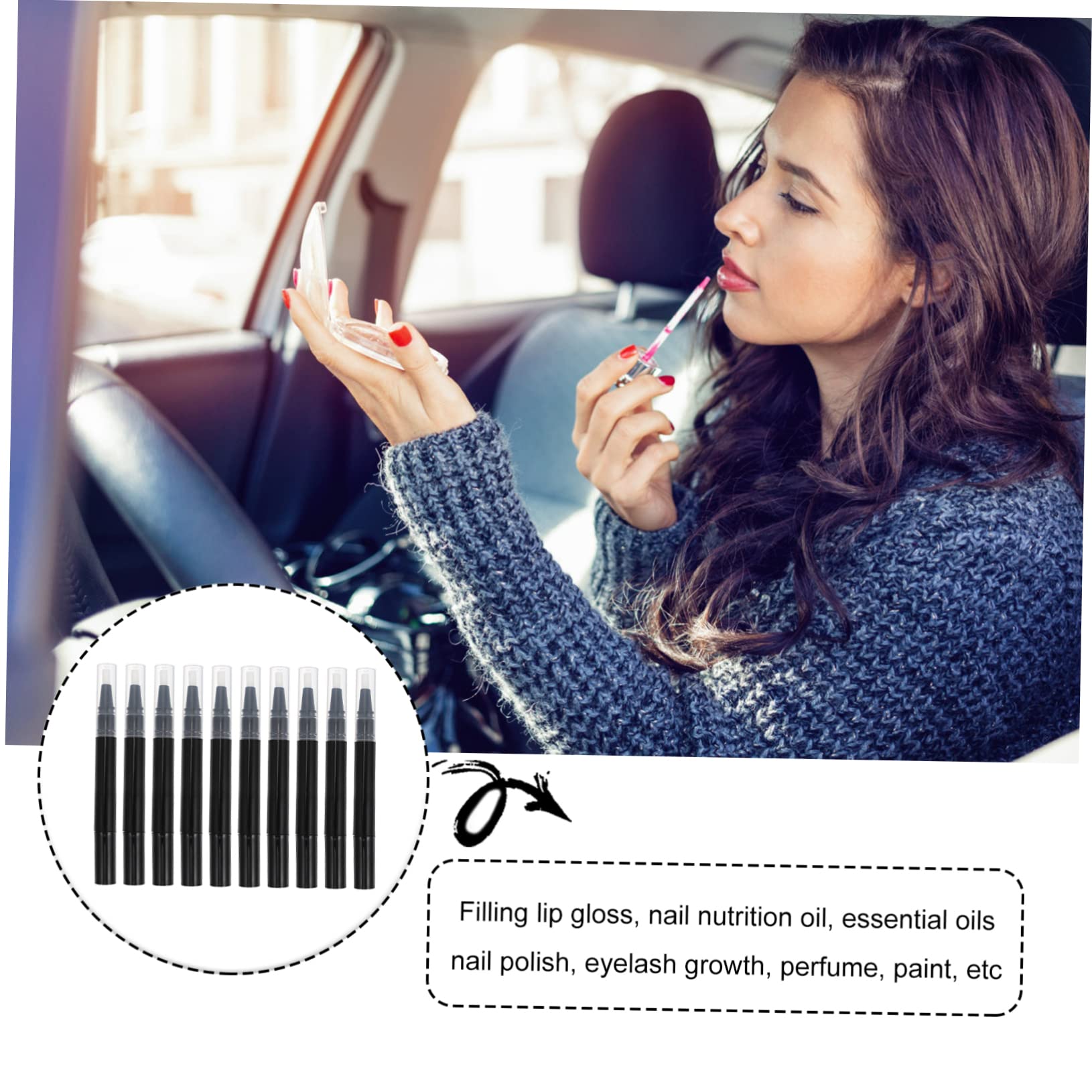 WOONEKY 3sets Make-up-tool Set Leere Lip Make-up Stift Nagel Liefert Kit Für Frauen Nagel Zubehör 10 Stücke * 3