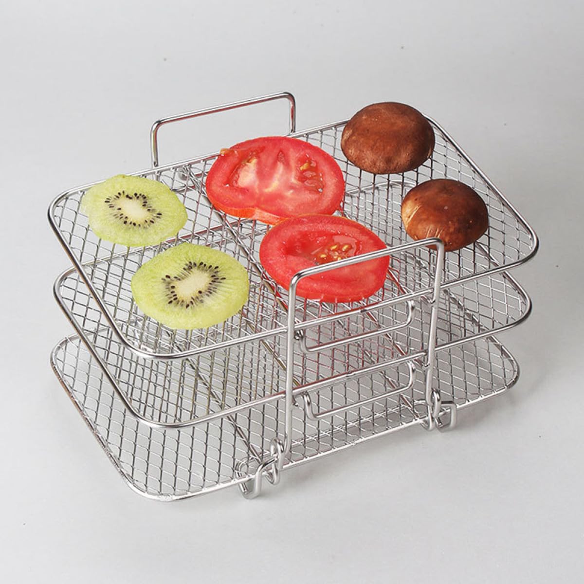 Rejilla para Freidora de Aire de 3 Capas, Acero Inoxidable 304, Soporte Multifuncional para Horno y Deshidratación, Apta para Cocina Saludable y Utensilios Freidora Aire