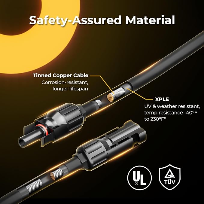 Conector paralelo solar BougeRV para 2 a 4 paneles 10AWG miniatura 6