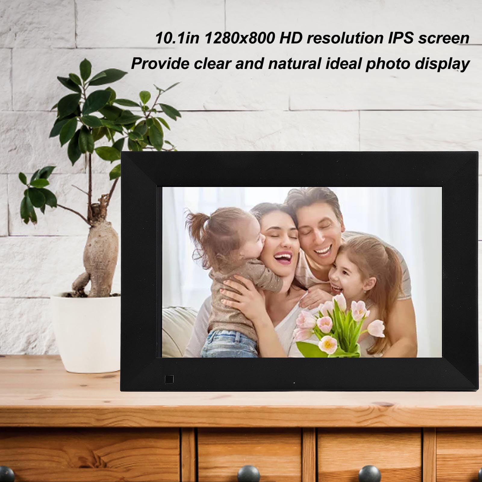 Luocute Cyfrowa Ramka na Zdjęcia o Przekątnej 10,1 Cala, Ekran IPS o Rozdzielczości 1280 X 800, Wyświetlacz HD z Pilotem i muzyką w Tle, dla Dziadków, Rodziców, przyjaciół i Miłośników (wtyczka UE)