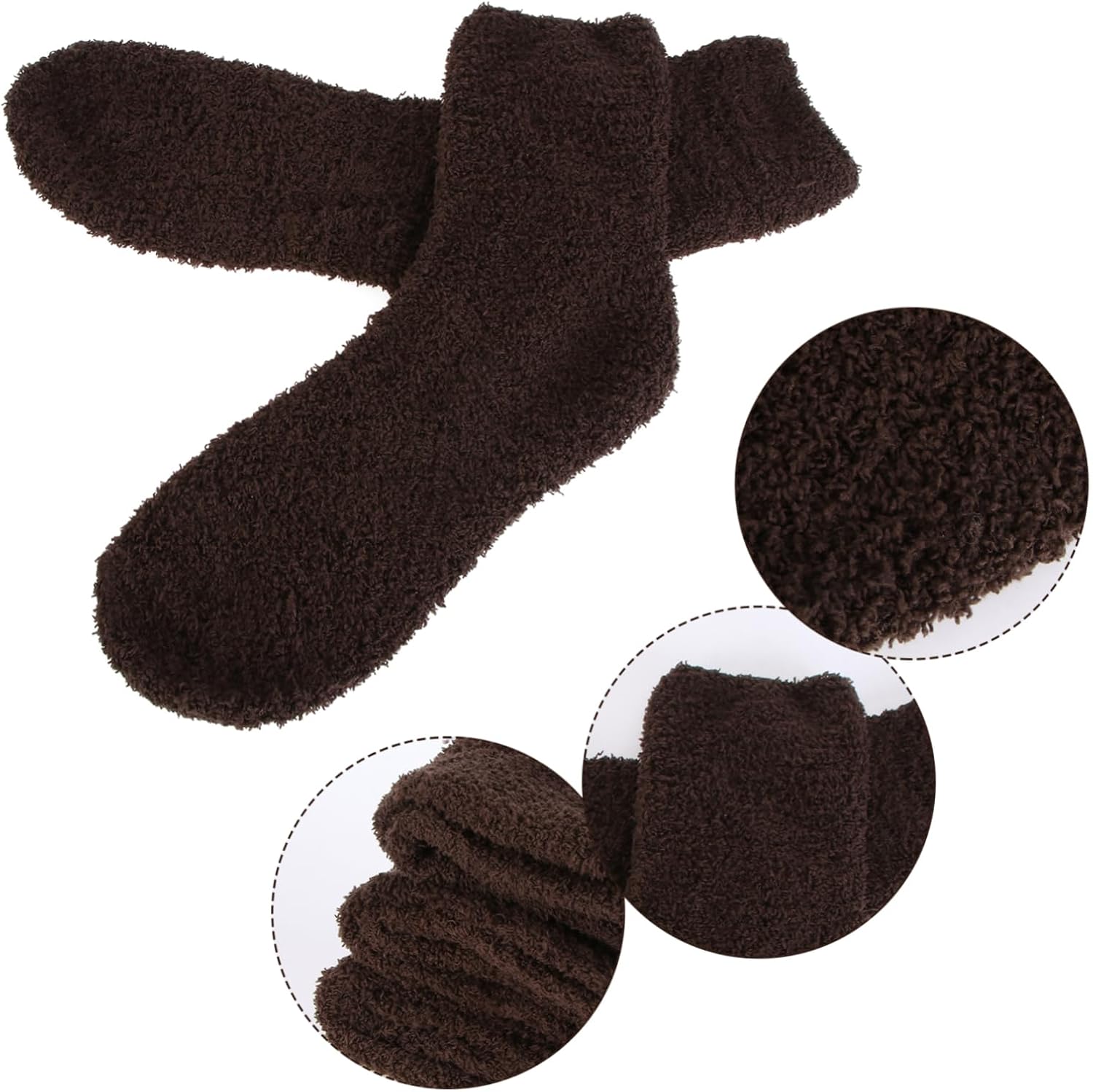 BESPORTBLE 3 Pairs Thick Warm Mens Fluffy Slipper Coral Fleece Winter Socks Cozy Fuzzy Stockings for Sleep and Home