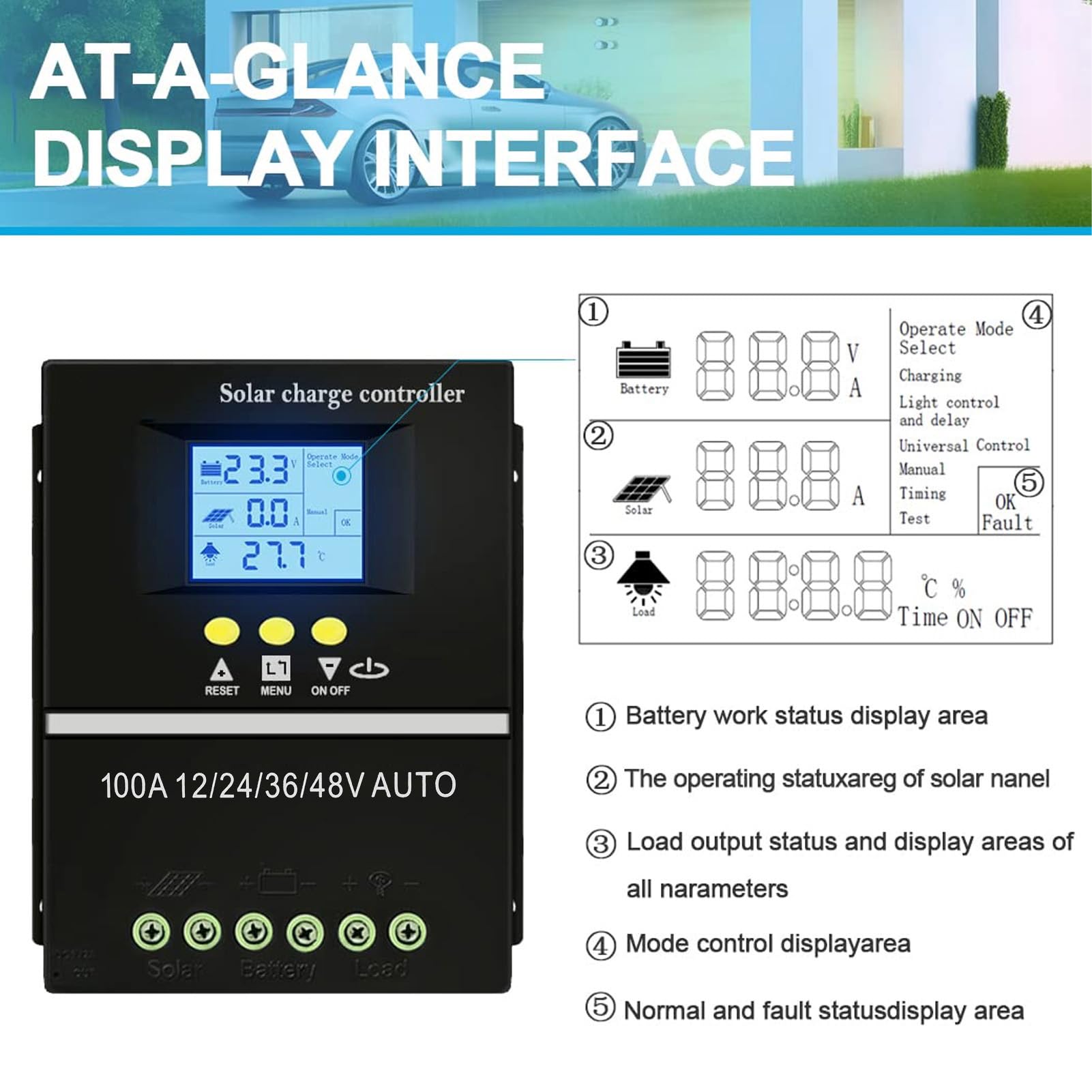Contrôleur de Charge Solaire MPPT, Régulateur de Batterie ABS en