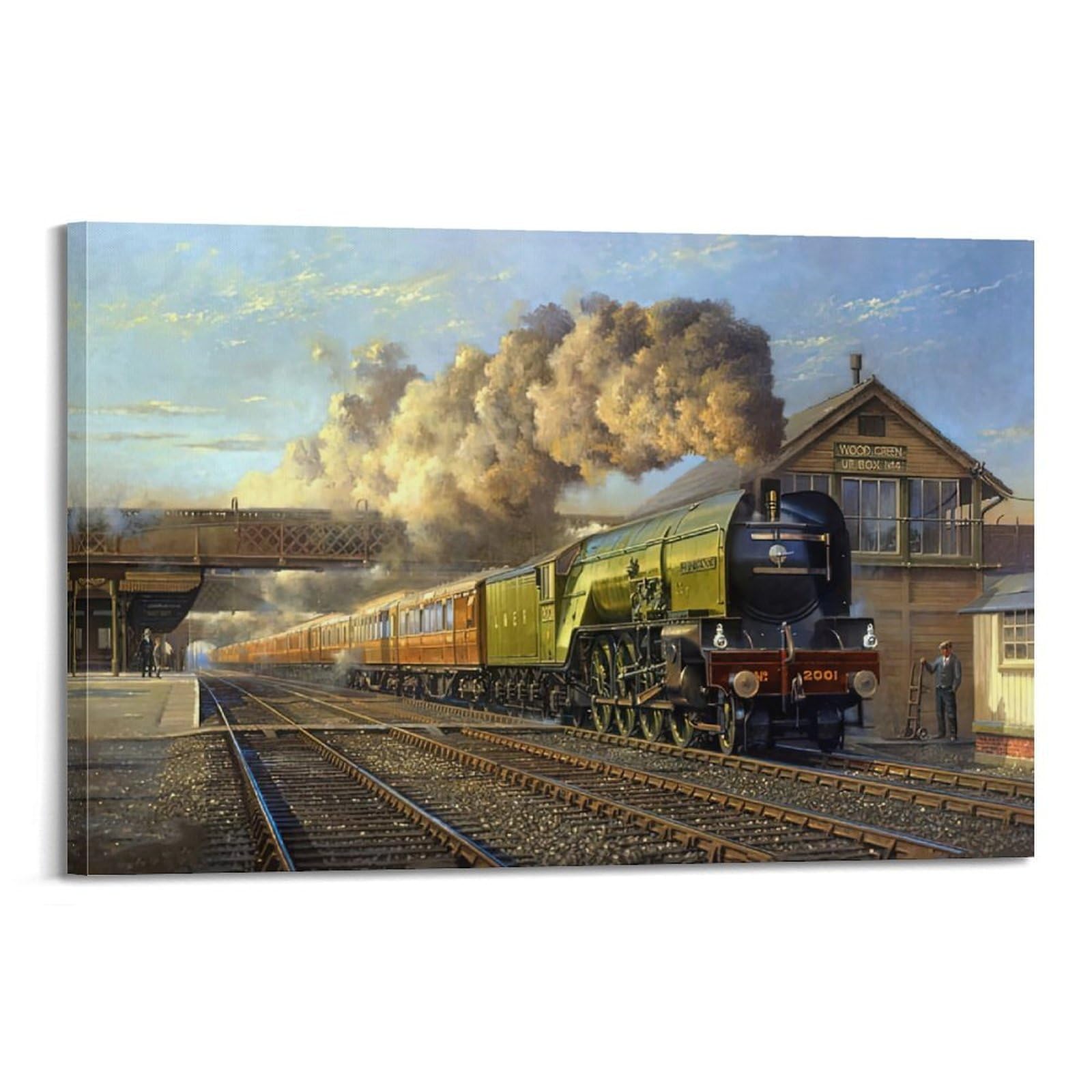 ZSZWHJ Vintage Transport Art Poster Steam Train 2001 Poster Decorative Painting Canvas Wall Posters And Art Picture Print Modern Family Bedroom Decor Posters 20x30inch(50x75cm)
