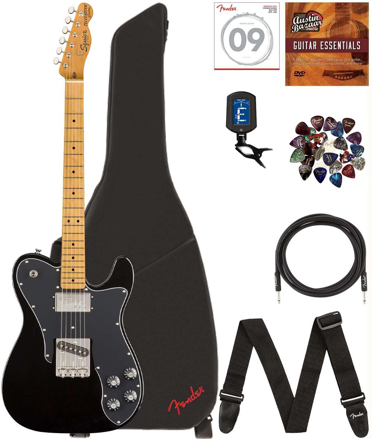 ギター Squier Classic Vibe;70sTelecaster Custom Fender Squier Classic Vibe '70s Telecaster Custom - Black Bundle