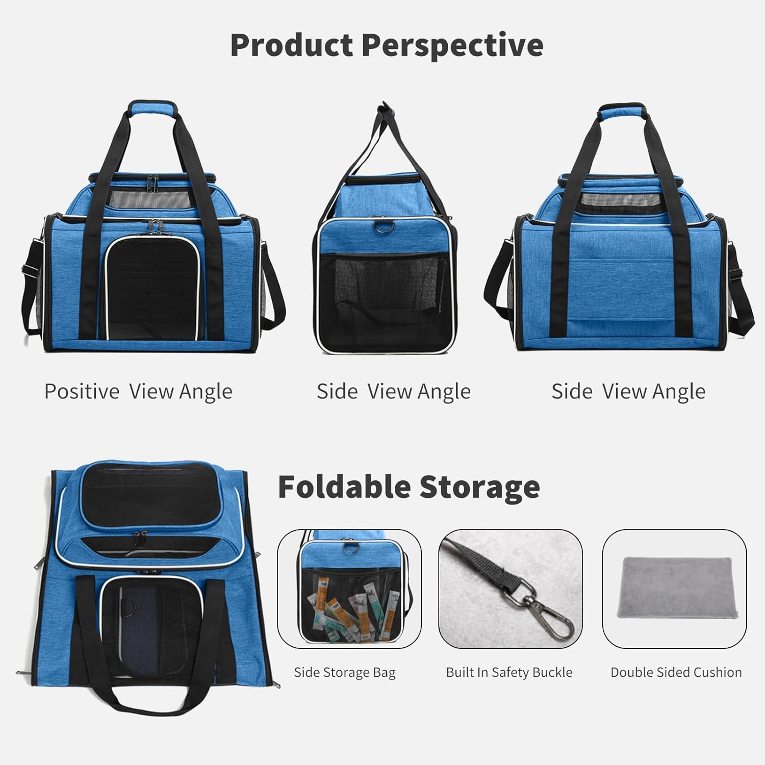 PETCUTE Large Dog Cat Carrier with Wheels,Foldable Rolling Pet Carrier for Cat Dog Under 18 lbs,Breathable Cat Carrier Travel Bag with Telescopic Handle and Mesh Pocket for Outdoor Walking Travel