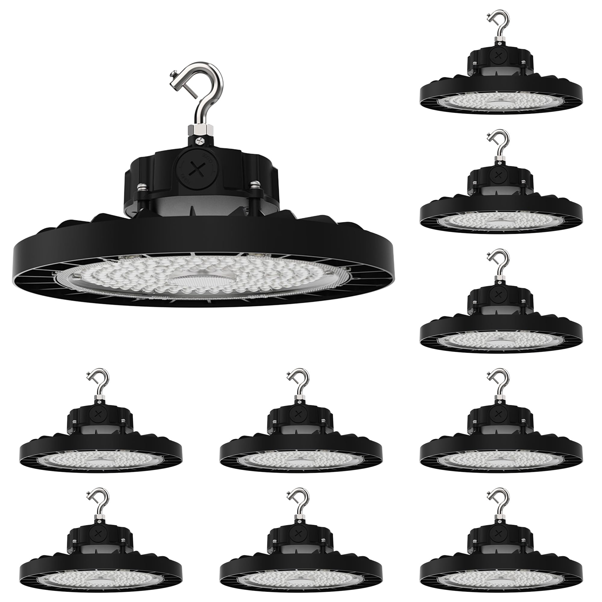 WareLight LED UFO High Bay Light 30 000 Lumen 200W 5000K Daylight Dimmable Commercial Ceiling Fixture 120 277V