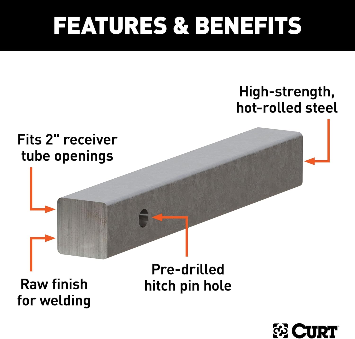 CURT Manufacturing 49531 14 in Solid Steel Hitch Bar