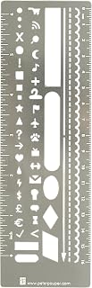 Peter Pauper Press Metal Stencil Bookmark for Bullet Journals - Ruler, Stencil & Durable Page Keeper