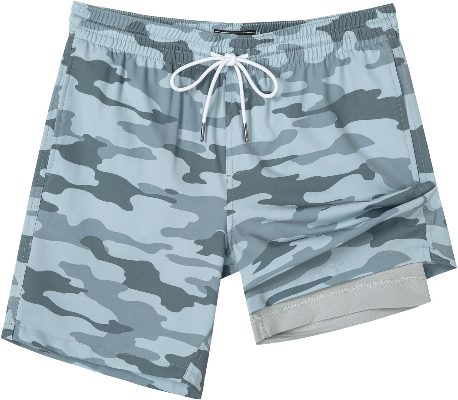 SURF CUZ Mens Swim Trunks with Compression Liner Swim Shorts 7" Swimming Trunks Stretch 7 Inch Swim Suits Quick Dry