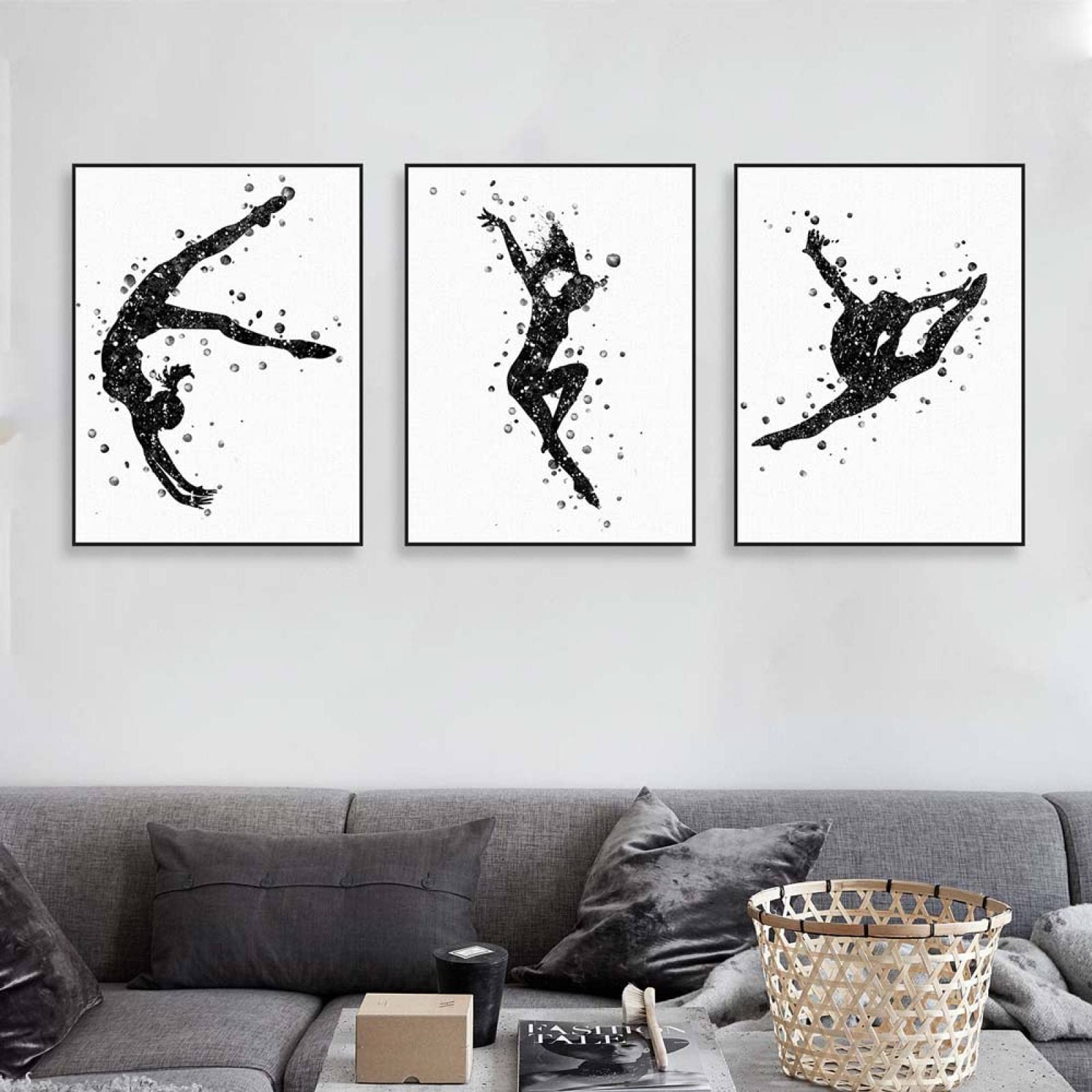 GVOZI Impresiones Sobre Lienzo Lienzo De Gimnasia Pintura Abstracta Hermosa Chica Habitación Imagen Pared Arte Impresión Póster Decoración Del Hogar 40x50cm